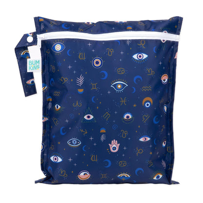Roamio Waterproof Wet Bag for Baby, Travel, Swim Suit, Cloth Diapers, Pump Parts, Pool, Beach, Gym Clothes, Toiletry, Hook to Stroller, Daycare, Zip Reusable Wetdry Packing Pouch, Multi Check - Colors A