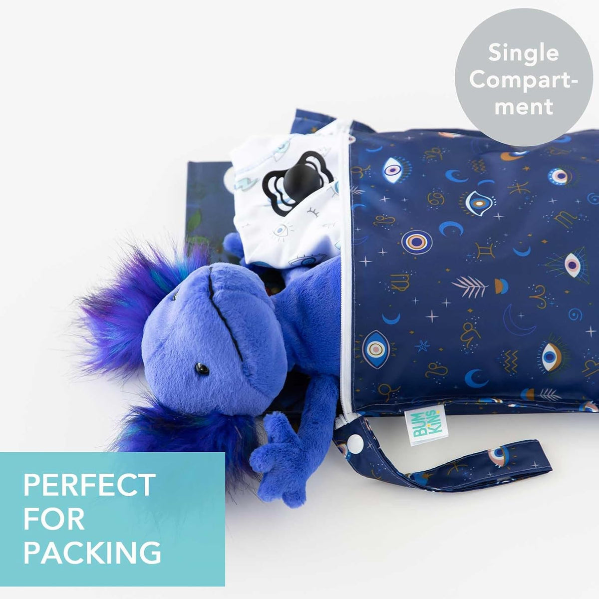 Roamio Waterproof Wet Bag for Baby, Travel, Swim Suit, Cloth Diapers, Pump Parts, Pool, Beach, Gym Clothes, Toiletry, Hook to Stroller, Daycare, Zip Reusable Wetdry Packing Pouch, Multi Check - Colors A