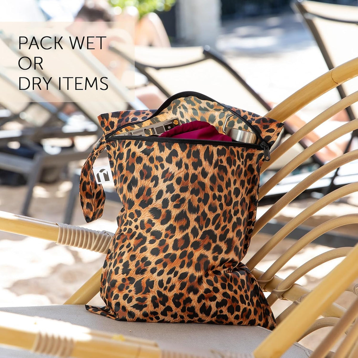 Roamio Waterproof Wet Bag for Baby, Travel, Swim Suit, Cloth Diapers, Pump Parts, Pool, Beach, Gym Clothes, Toiletry, Hook to Stroller, Daycare, Zip Reusable Wetdry Packing Pouch, Multi Check - Colors A