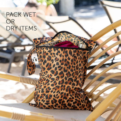 Roamio Waterproof Wet Bag for Baby, Travel, Swim Suit, Cloth Diapers, Pump Parts, Pool, Beach, Gym Clothes, Toiletry, Hook to Stroller, Daycare, Zip Reusable Wetdry Packing Pouch, Multi Check - Colors A