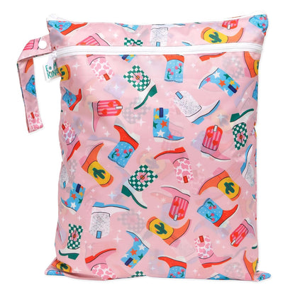 Roamio Waterproof Wet Bag for Baby, Travel, Swim Suit, Cloth Diapers, Pump Parts, Pool, Beach, Gym Clothes, Toiletry, Hook to Stroller, Daycare, Zip Reusable Wetdry Packing Pouch, Multi Check - Colors A