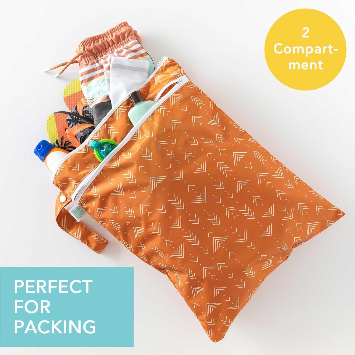 Roamio Waterproof Wet Bag for Baby, Travel, Swim Suit, Cloth Diapers, Pump Parts, Pool, Beach, Gym Clothes, Toiletry, Hook to Stroller, Daycare, Zip Reusable Wetdry Packing Pouch, Multi Check - Colors A