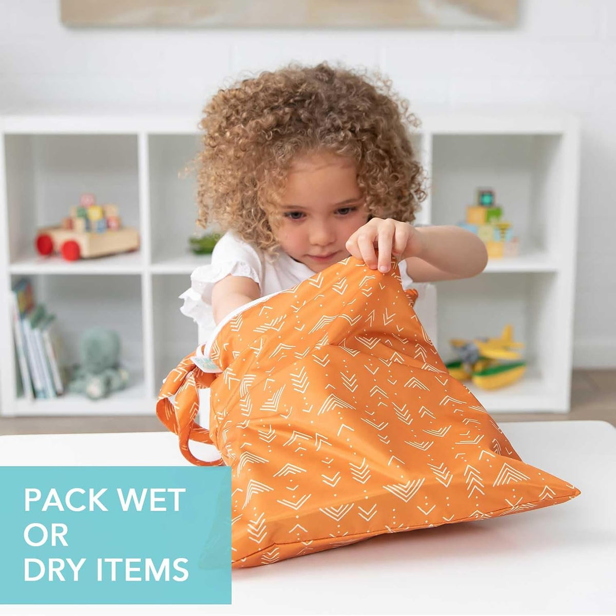 Roamio Waterproof Wet Bag for Baby, Travel, Swim Suit, Cloth Diapers, Pump Parts, Pool, Beach, Gym Clothes, Toiletry, Hook to Stroller, Daycare, Zip Reusable Wetdry Packing Pouch, Multi Check - Colors A