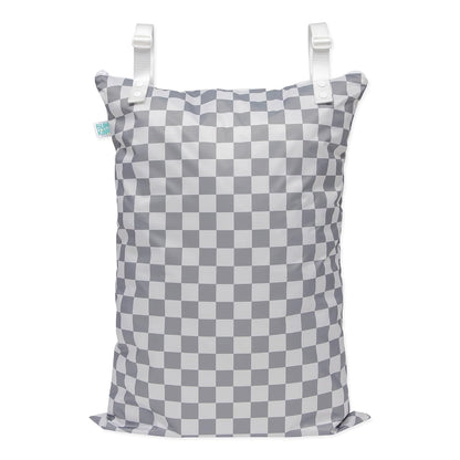 Roamio Waterproof Wet Bag for Baby, Travel, Swim Suit, Cloth Diapers, Pump Parts, Pool, Beach, Gym Clothes, Toiletry, Hook to Stroller, Daycare, Zip Reusable Wetdry Packing Pouch, Multi Check - Colors A