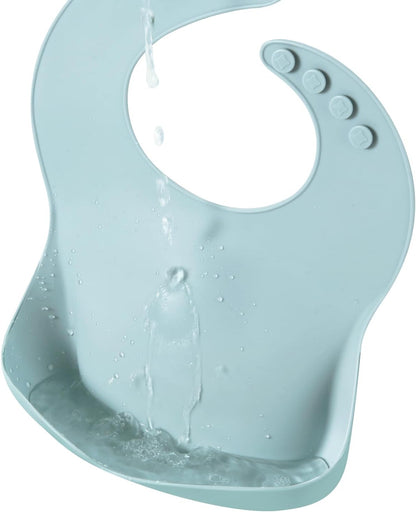 3 Pack Silicone Bibs for Boys Girls for Babies & Toddlers, Waterproof Feeding Bib with Large Food Catcher, BPA Free