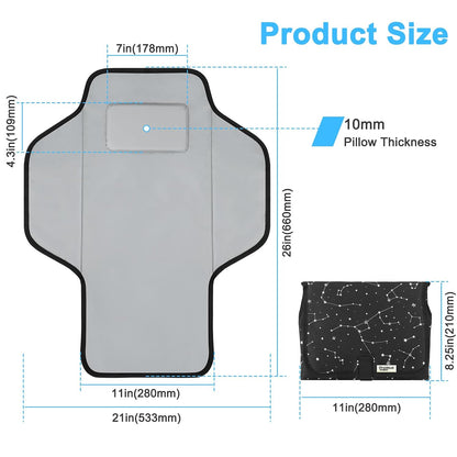 2 Sets Portable Changing Pad Travel - Waterproof Compact Diaper Changing Mat with Built-in Pillow - Lightweight & Foldable Changing Station, Newborn Shower Gifts (Star and Elephant)