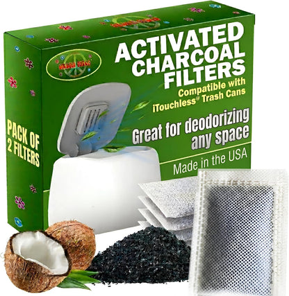 Charcoal Air Filters compatible with iTouchless Trash Can 6 Pk