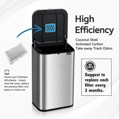 Charcoal Air Filters compatible with iTouchless Trash Can 6 Pk