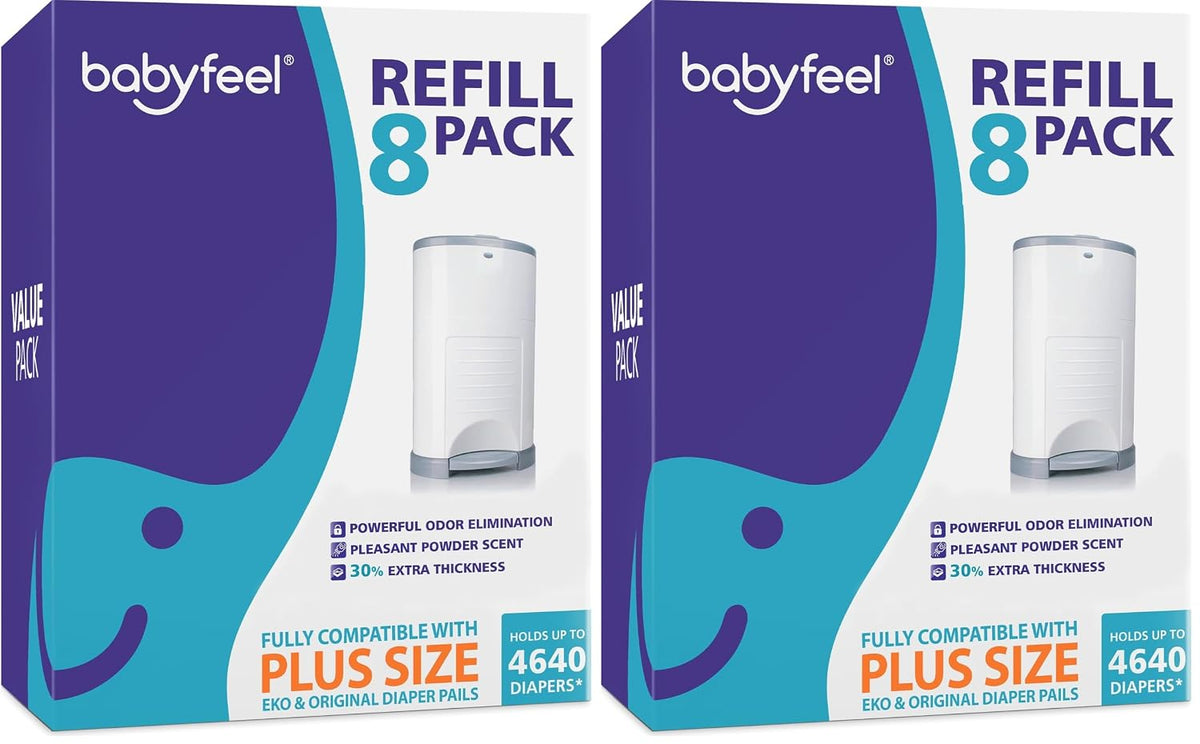 Refill Bags Compatible with DEKOR PLUS Diaper Pails, 4 Pack