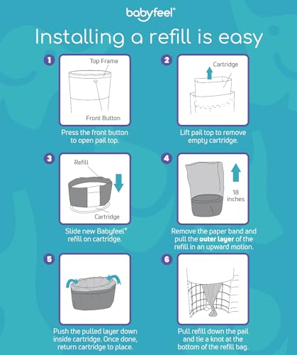 Refill Bags Compatible with DEKOR PLUS Diaper Pails, 4 Pack