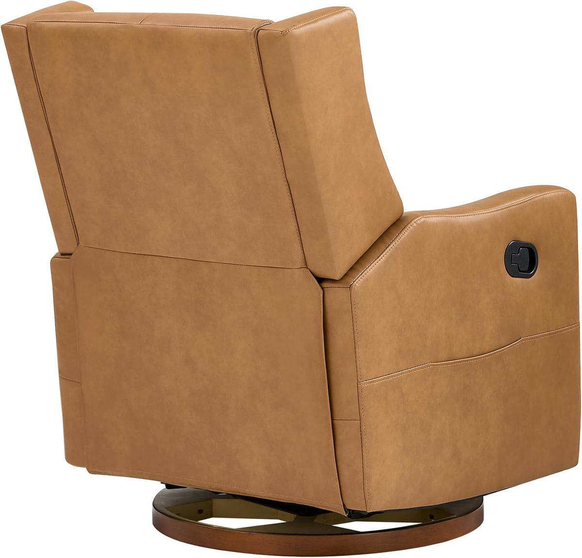 Upholstered Recliner Swivel Glider Nursery Chair Reclining Performance Fabric Rocker with Wood Base,Boucle,Moss Green