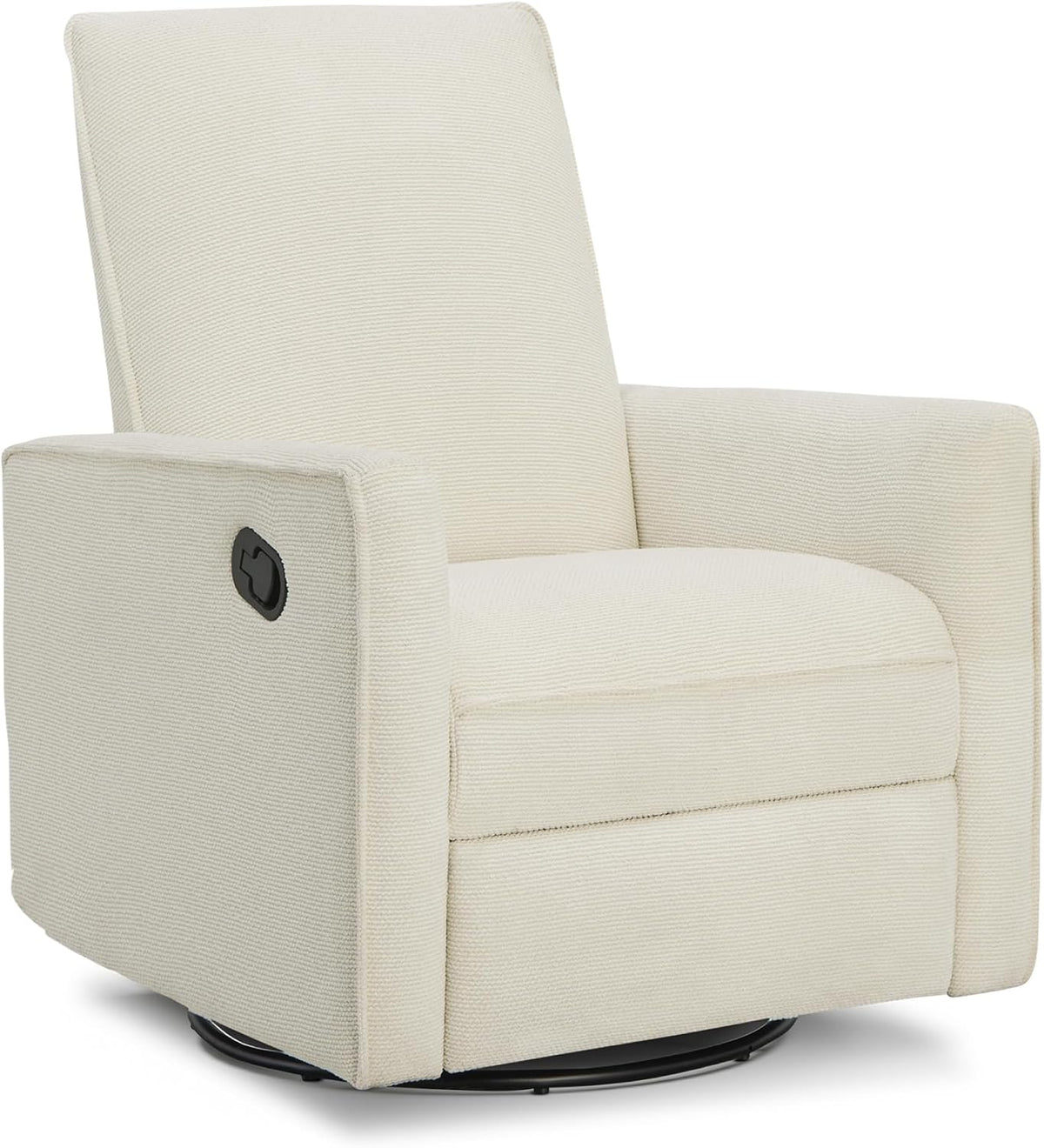 Upholstered Recliner Swivel Glider Nursery Chair Reclining Performance Fabric Rocker with Wood Base,Boucle,Moss Green