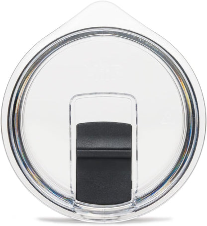 Press-fit Slide Lid, Compatible 12 oz+ Tumblers, Camp Cups, Lowball and Highball, Large, Clear/Black