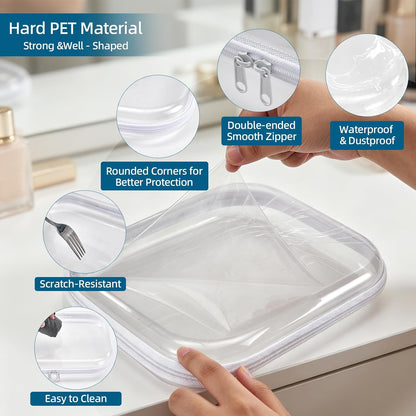 5 Pack Clear Hard Shell Storage Case for Makeup Organizer & Travel Toiletry