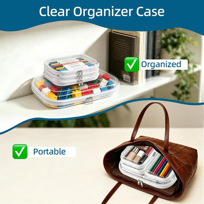 5 Pack Clear Hard Shell Storage Case for Makeup Organizer & Travel Toiletry