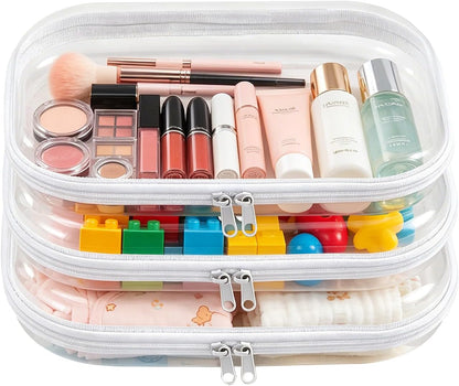 5 Pack Clear Hard Shell Storage Case for Makeup Organizer & Travel Toiletry