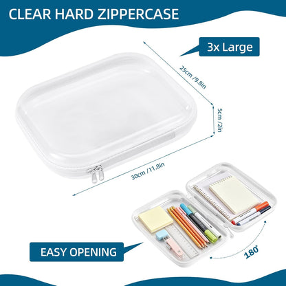 5 Pack Clear Hard Shell Storage Case for Makeup Organizer & Travel Toiletry