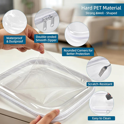 5 Pack Clear Hard Shell Storage Case for Makeup Organizer & Travel Toiletry