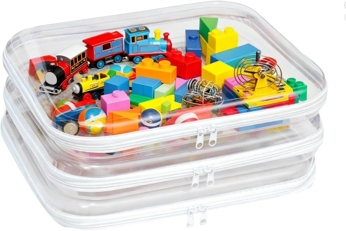 5 Pack Clear Hard Shell Storage Case for Makeup Organizer & Travel Toiletry
