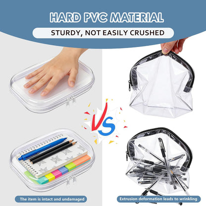 5 Pack Clear Hard Shell Storage Case for Makeup Organizer & Travel Toiletry