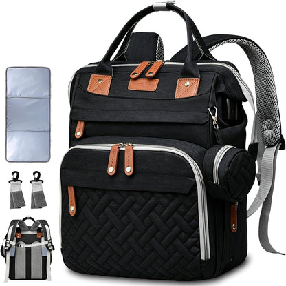 Diaper Bag Backpack Baby Bag for Mom Dad with Changing Pad, 19 Pockets, Large Waterproof Travel Baby Girl Boy Toddle Diaper Bag with Insulated Pocket, Baby Shower Gifts, Grey