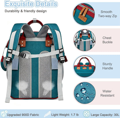 Diaper Bag Backpack Baby Bag for Mom Dad with Changing Pad, 19 Pockets, Large Waterproof Travel Baby Girl Boy Toddle Diaper Bag with Insulated Pocket, Baby Shower Gifts, Grey