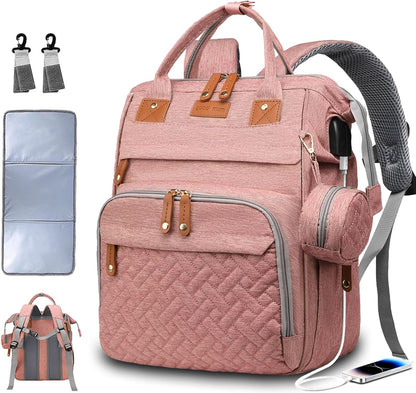 Diaper Bag Backpack Baby Bag for Mom Dad with Changing Pad, 19 Pockets, Large Waterproof Travel Baby Girl Boy Toddle Diaper Bag with Insulated Pocket, Baby Shower Gifts, Grey