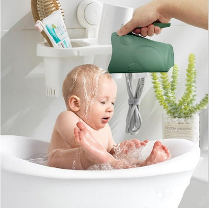 Baby Control The Flow Bath Rinse Cup, Tear Free Rinser to Wash Hair and Body with Easy Grip Handle and Removable Rain Shower Baby Bath Cup (Blue)