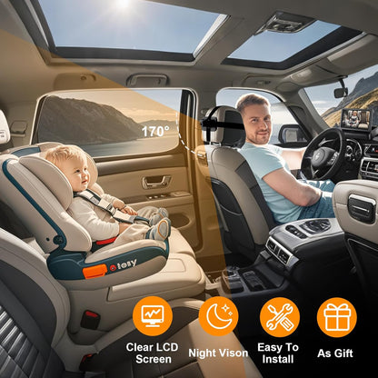 Baby Car Camera Monitor,Baby car Mirror,for USB/USBC/CigaretteLighter Ports, View Infant in Rear Facing Seat with Wide Clear View,Aimed at Baby-Easily to Observe The Baby's Every Move