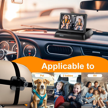 Baby Car Camera Monitor,Baby car Mirror,for USB/USBC/CigaretteLighter Ports, View Infant in Rear Facing Seat with Wide Clear View,Aimed at Baby-Easily to Observe The Baby's Every Move