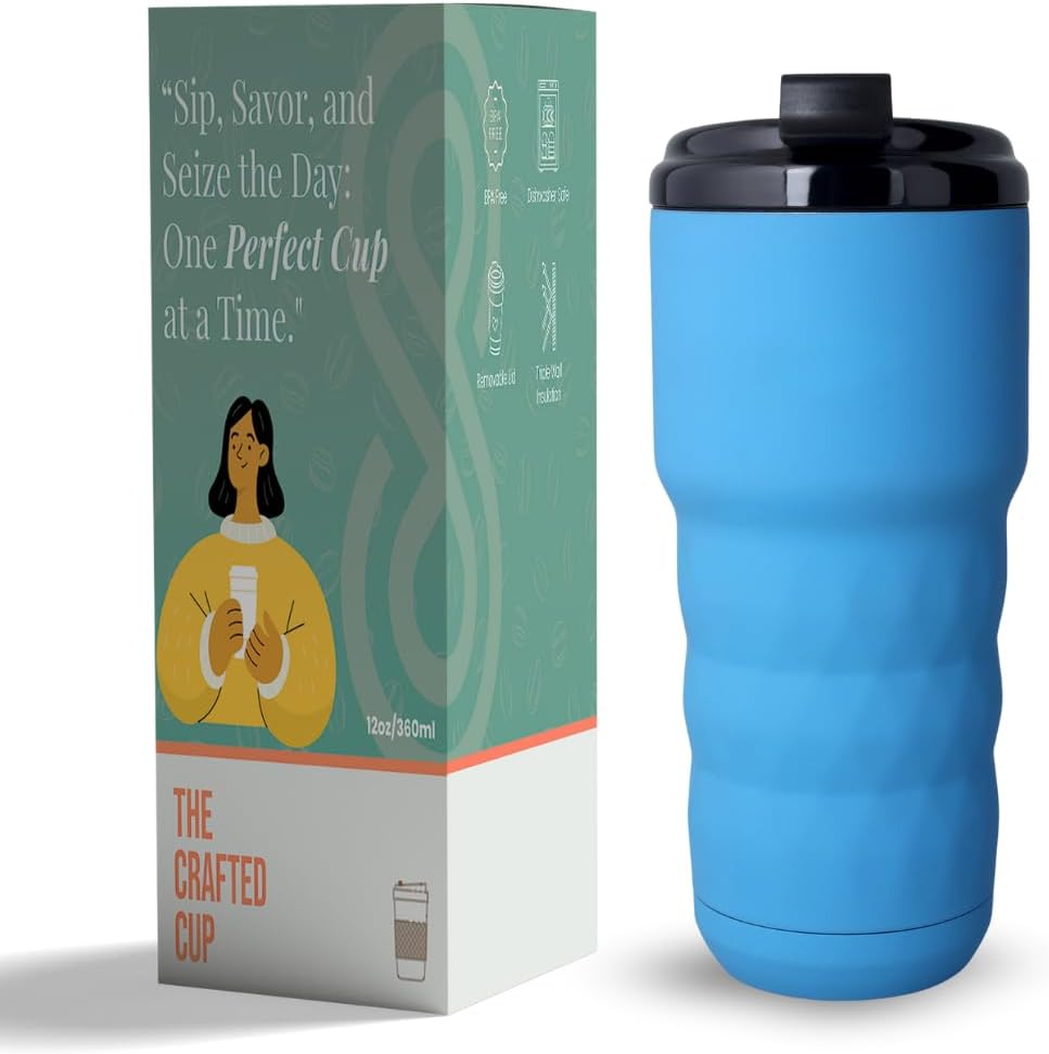 Insulated Coffee Mug 20 oz, Insulated Coffee Cups with Flip Lid, Stainless Steel Coffee Mugs Spill Proof, Double Wall Vacuum Tumblers, Reusable To Go Mug for Hot/Ice Coffee Tea (White)