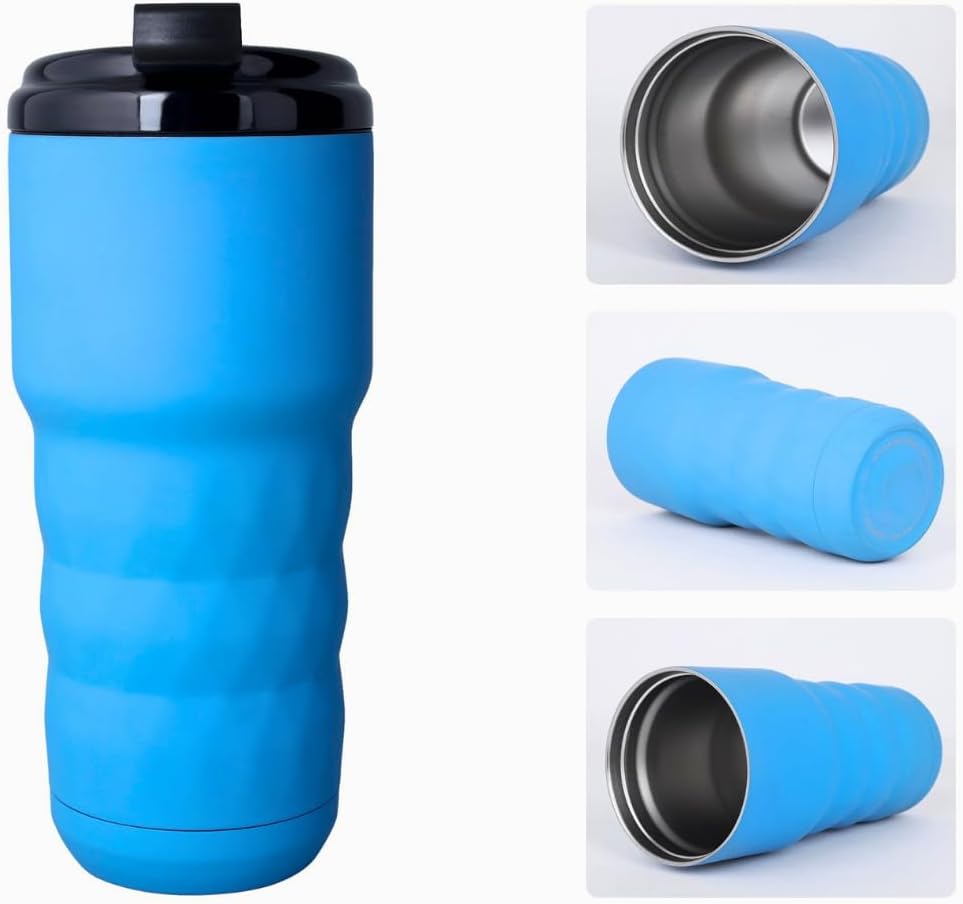 Insulated Coffee Mug 20 oz, Insulated Coffee Cups with Flip Lid, Stainless Steel Coffee Mugs Spill Proof, Double Wall Vacuum Tumblers, Reusable To Go Mug for Hot/Ice Coffee Tea (White)