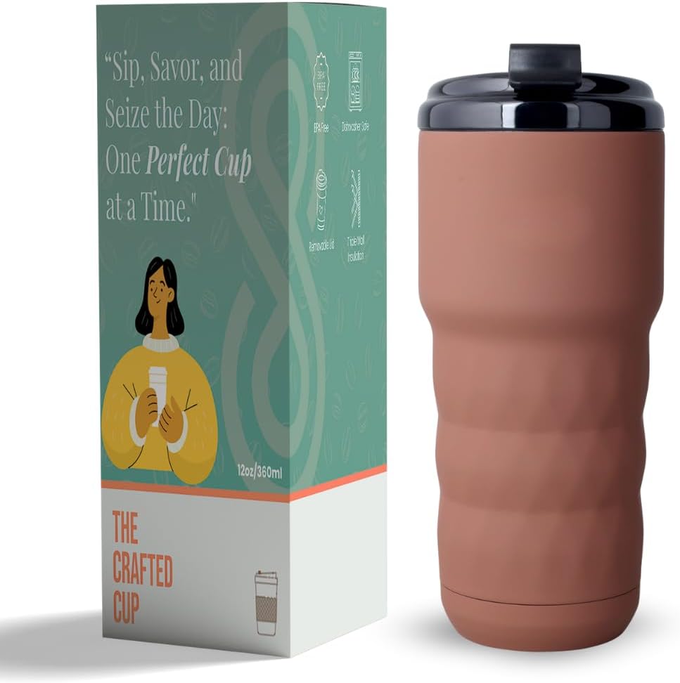 Insulated Coffee Mug 20 oz, Insulated Coffee Cups with Flip Lid, Stainless Steel Coffee Mugs Spill Proof, Double Wall Vacuum Tumblers, Reusable To Go Mug for Hot/Ice Coffee Tea (White)