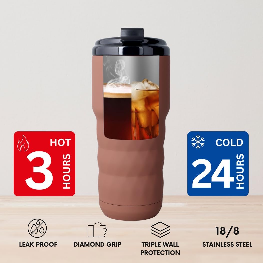 Insulated Coffee Mug 20 oz, Insulated Coffee Cups with Flip Lid, Stainless Steel Coffee Mugs Spill Proof, Double Wall Vacuum Tumblers, Reusable To Go Mug for Hot/Ice Coffee Tea (White)