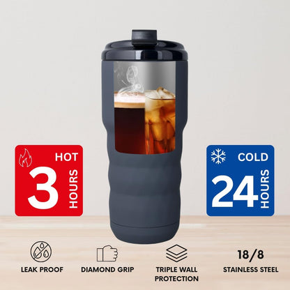 Insulated Coffee Mug 20 oz, Insulated Coffee Cups with Flip Lid, Stainless Steel Coffee Mugs Spill Proof, Double Wall Vacuum Tumblers, Reusable To Go Mug for Hot/Ice Coffee Tea (White)
