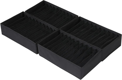 4 Pack Drawer Organizers, 10 Grids Foldable Dresser Organizers for Clothing, Folded Clothes, T-shirt, Tank Tops, Camisoles, Underwear, Leggings, Baby Clothes