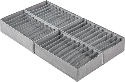 4 Pack Drawer Organizers, 10 Grids Foldable Dresser Organizers for Clothing, Folded Clothes, T-shirt, Tank Tops, Camisoles, Underwear, Leggings, Baby Clothes