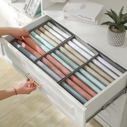 4 Pack Drawer Organizers, 10 Grids Foldable Dresser Organizers for Clothing, Folded Clothes, T-shirt, Tank Tops, Camisoles, Underwear, Leggings, Baby Clothes