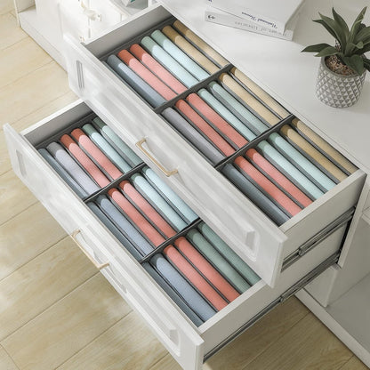 4 Pack Drawer Organizers, 10 Grids Foldable Dresser Organizers for Clothing, Folded Clothes, T-shirt, Tank Tops, Camisoles, Underwear, Leggings, Baby Clothes