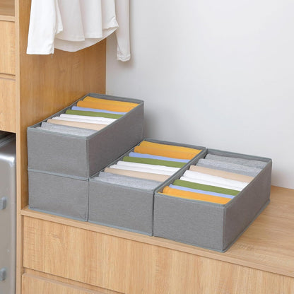 4 Pack Drawer Organizers, 10 Grids Foldable Dresser Organizers for Clothing, Folded Clothes, T-shirt, Tank Tops, Camisoles, Underwear, Leggings, Baby Clothes
