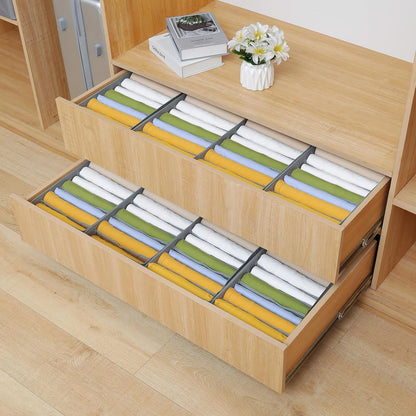 4 Pack Drawer Organizers, 10 Grids Foldable Dresser Organizers for Clothing, Folded Clothes, T-shirt, Tank Tops, Camisoles, Underwear, Leggings, Baby Clothes