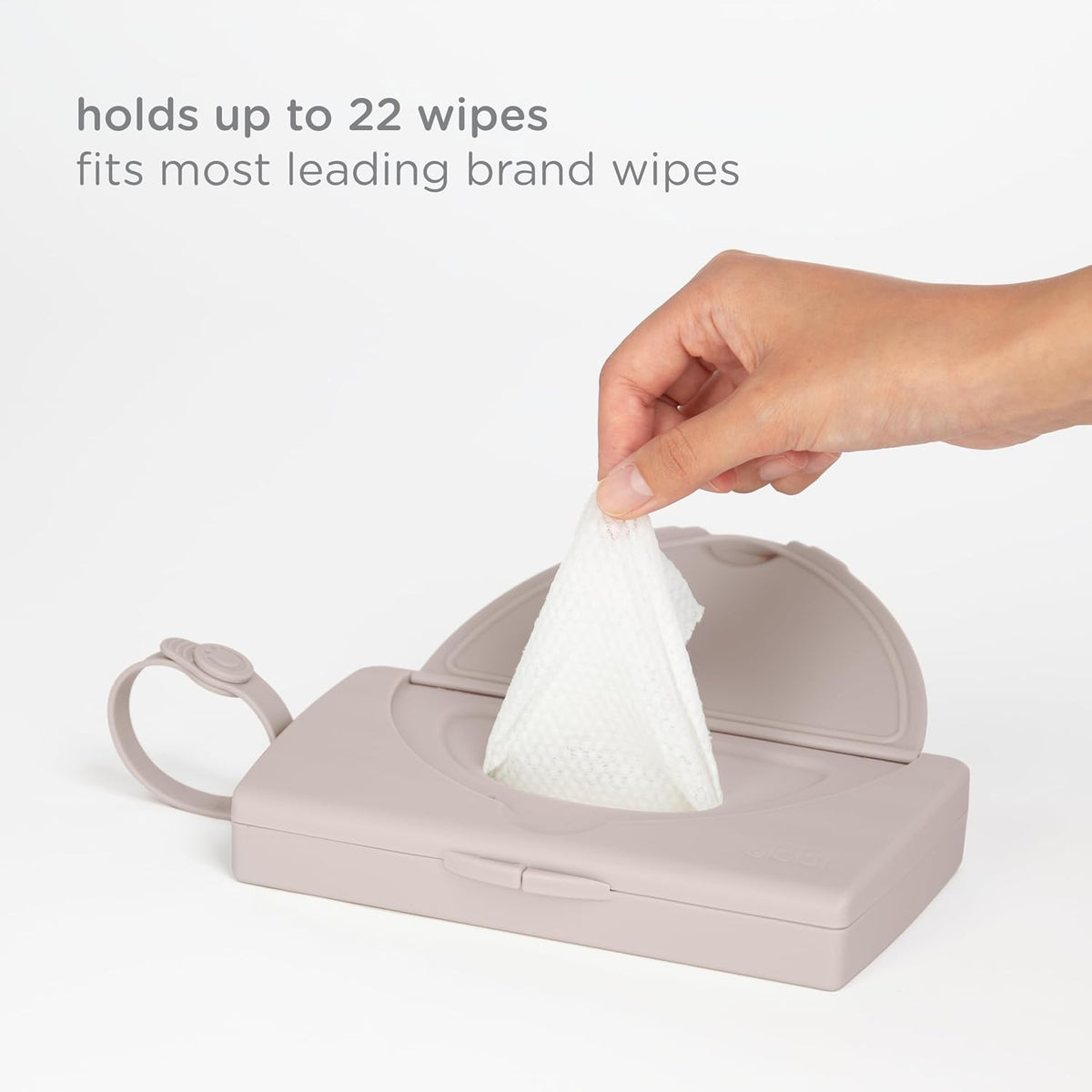 On-The-Go Baby Wipes Dispenser, Portable Wipes Container for Travel, Diaper Bag Accessory Must Have for Newborns, Reusable Wipes Holder, Taupe (Pack of 2)