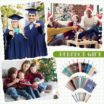 24 Sets Church Gifts Bulk for Women Mother Bible Verses Cups with Straws Cups Lids and Notebooks Pens Handbags for Church Bible Verse Valentines Inspirational Gifts