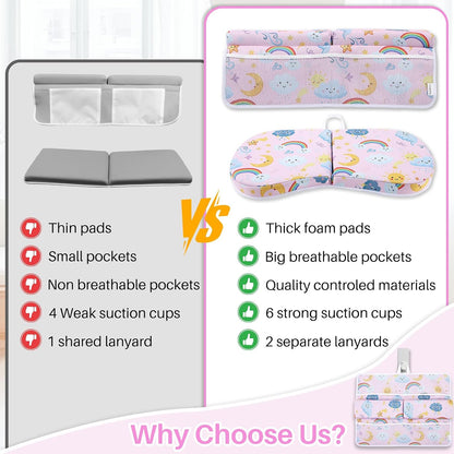 Odor-Free Baby Bath Kneeler and Elbow Rest Pad Set, 1.6'' Thick, Quickly Dry, Bathtub Kneeler Pad with Baby Toys & Bath Accessories Storage, Bath Kneeling Pad and Elbow Pad for Baby Tub(Pink)
