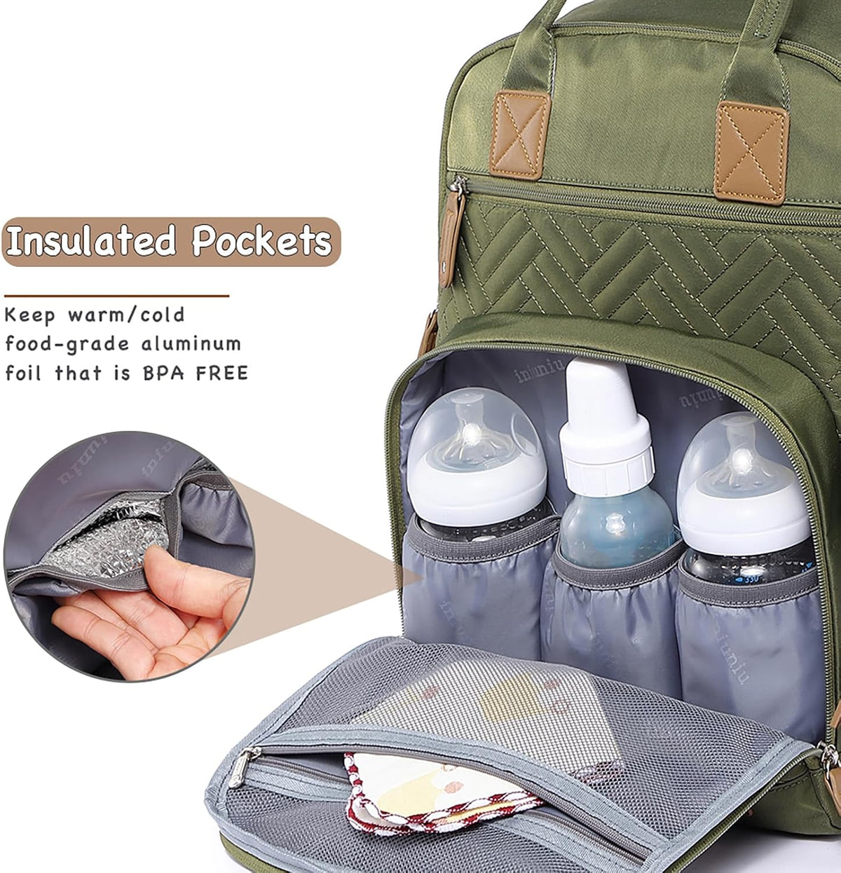 Baby Diaper Bag Backpack, 4 in 1 kit Large Capacity Travel Backpack