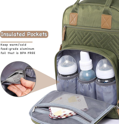 Baby Diaper Bag Backpack, 4 in 1 kit Large Capacity Travel Backpack