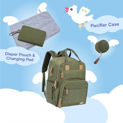 Baby Diaper Bag Backpack, 4 in 1 kit Large Capacity Travel Backpack
