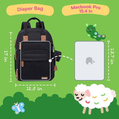 Baby Diaper Bag Backpack, 4 in 1 kit Large Capacity Travel Backpack