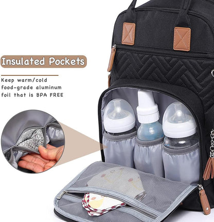 Baby Diaper Bag Backpack, 4 in 1 kit Large Capacity Travel Backpack