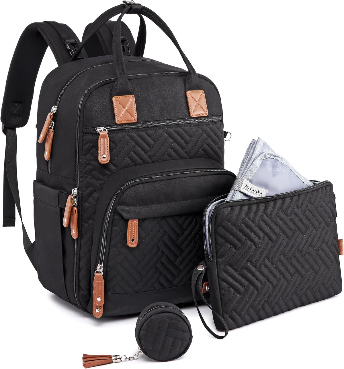 Baby Diaper Bag Backpack, 4 in 1 kit Large Capacity Travel Backpack